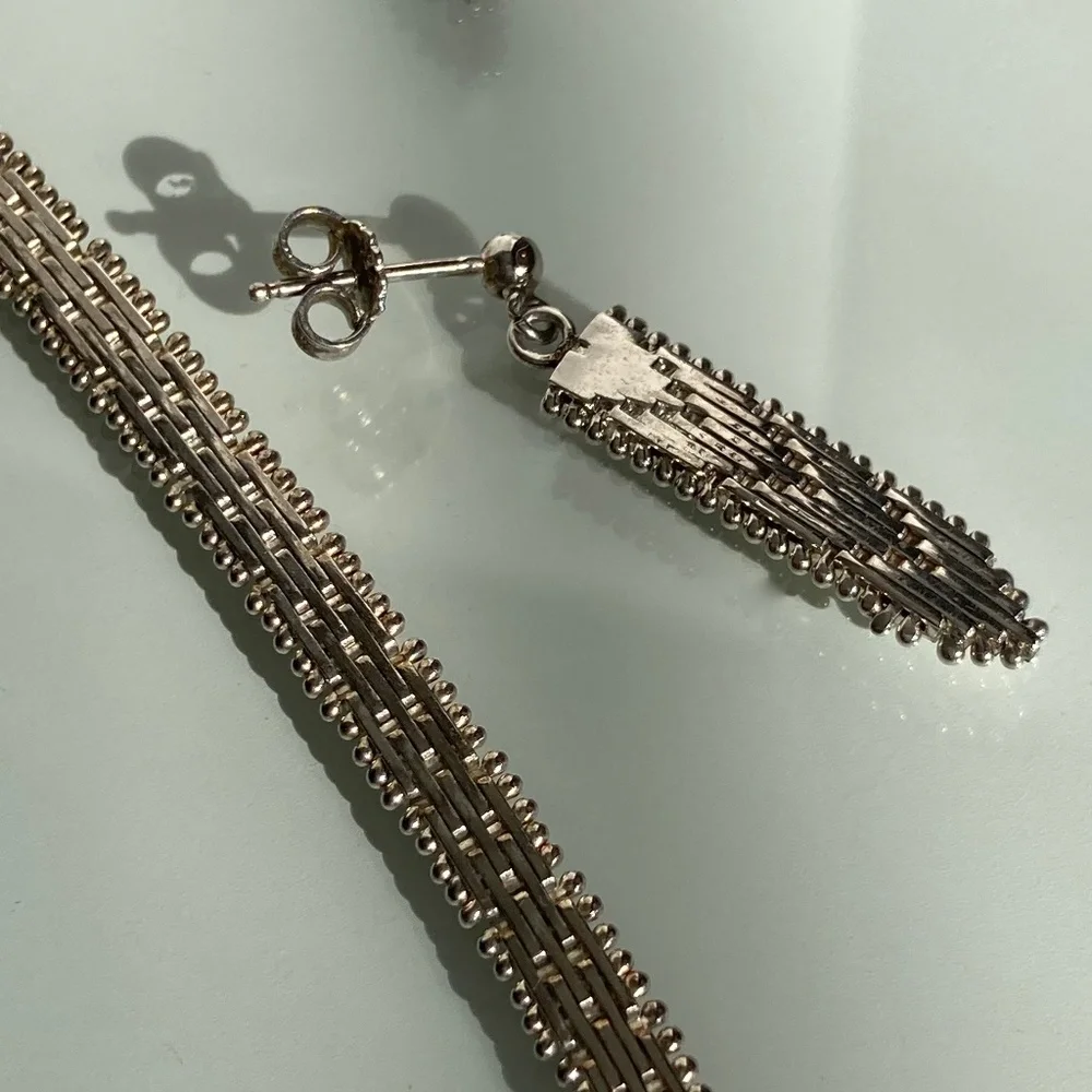 🎁 🎁 Stunning Sterling Silver earring/necklace set (stamped) - Picture 8 of 8